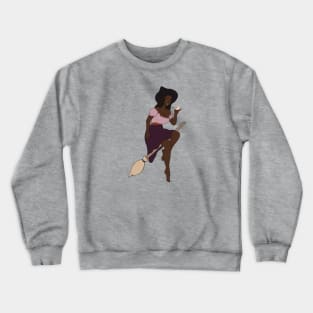 Beautiful Black Witch Flying On Her Magic Broom Crewneck Sweatshirt